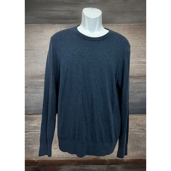 Tommy John Second Skin Crewneck Sweater Sz Medium Blue Cotton Blend - Picture 2 of 5